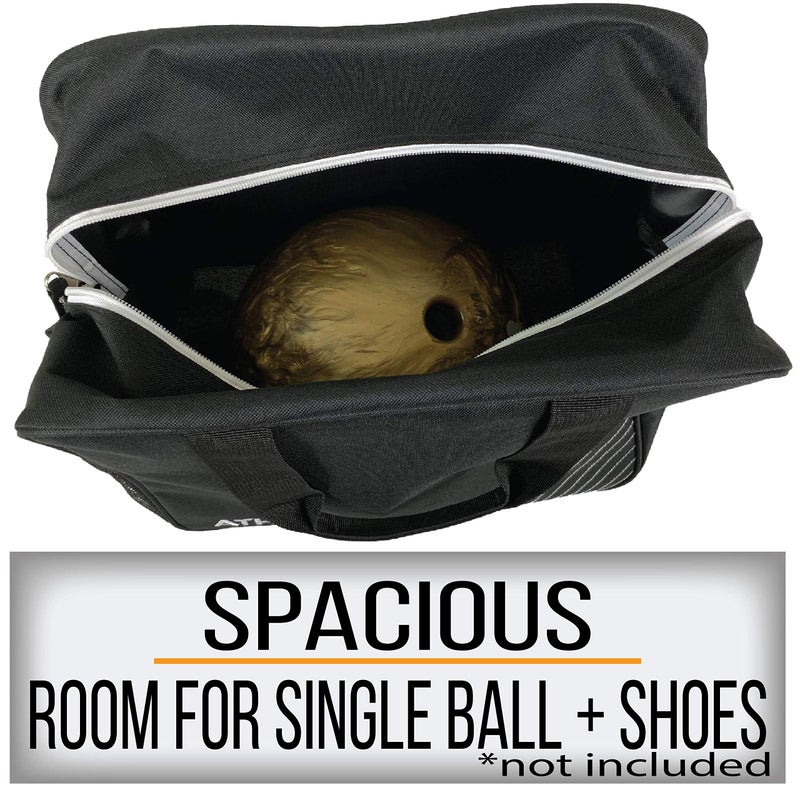 Athletico Essential Bowling Bag - Single Ball Bowling Tote Bag With Padded Bowling Ball Holder (Black) - Image 2